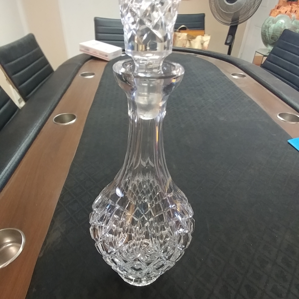 Diamond Cut Lead Crystal Decanter & Stopper
